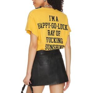 Madeworn Yellow Cotton Happy - Go - Lucky Tee Size L